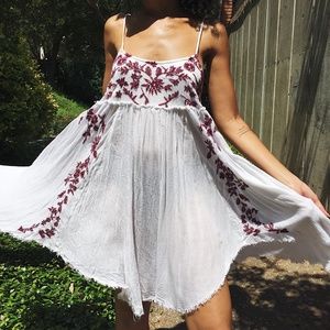 Free People Flower Embroidered Dress
